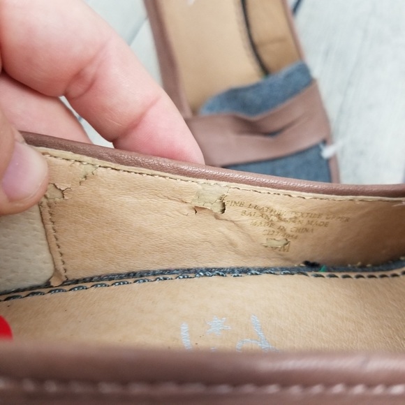 SPLENDID | herringbone fabric & leather slip-on wedge preppy loafers shoes - Picture 9 of 11